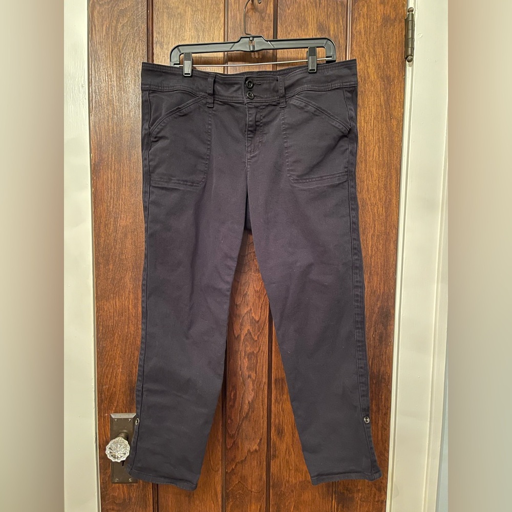 Torrid Convertible Crop Pants Women’s Size 16 Aviator Skinny Black Twill